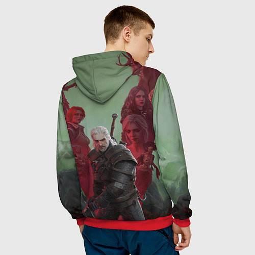 Мужская толстовка The Witcher 5-летие / 3D-Красный – фото 4