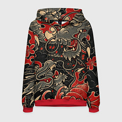 Толстовка-худи мужская Dsquared tatoo DRAGON, цвет: 3D-красный