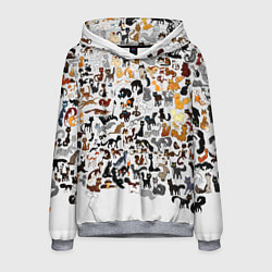 Толстовка-худи мужская Котики, цвет: 3D-меланж