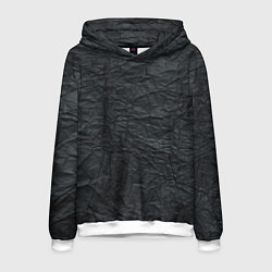 Толстовка-худи мужская Черная Бумага, цвет: 3D-белый