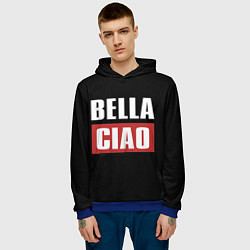 Толстовка-худи мужская Bella Ciao, цвет: 3D-синий — фото 2