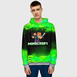 Толстовка-худи мужская Minecraft 1, цвет: 3D-меланж — фото 2