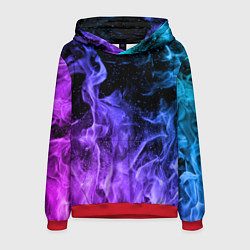 Толстовка-худи мужская ОГОНЬ НЕОН, цвет: 3D-красный