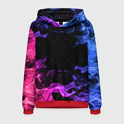 Толстовка-худи мужская ОГОНЬ НЕОН, цвет: 3D-красный