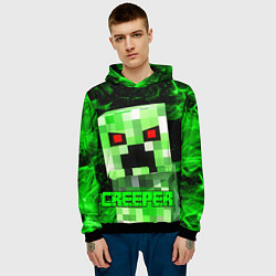 Толстовка-худи мужская MINECRAFT CREEPER, цвет: 3D-черный — фото 2