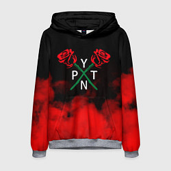 Толстовка-худи мужская PYTN X ROSE, цвет: 3D-меланж
