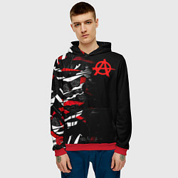 Толстовка-худи мужская Анархия, цвет: 3D-красный — фото 2