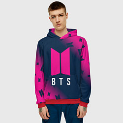 Толстовка-худи мужская BTS БТС, цвет: 3D-красный — фото 2