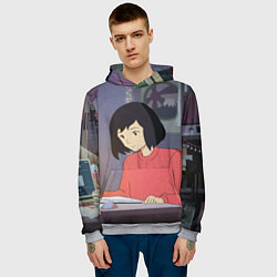Толстовка-худи мужская Lofi, цвет: 3D-меланж — фото 2