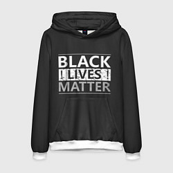 Толстовка-худи мужская Black lives matter Z, цвет: 3D-белый