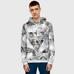 Толстовка-худи мужская Зеркальный калейдоскоп, цвет: 3D-белый — фото 2