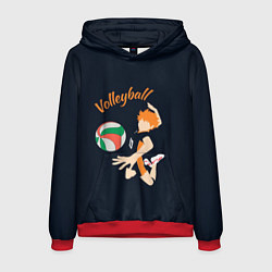 Толстовка-худи мужская Волейбол, цвет: 3D-красный