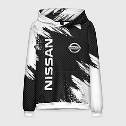 Толстовка-худи мужская NISSAN, цвет: 3D-белый