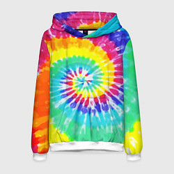 Толстовка-худи мужская TIE-DYE СТЕНА, цвет: 3D-белый