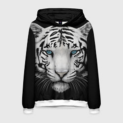 Толстовка-худи мужская Тигр, цвет: 3D-белый