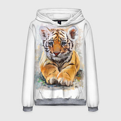 Толстовка-худи мужская Tiger Art, цвет: 3D-меланж