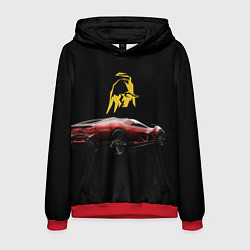 Толстовка-худи мужская Lamborghini - motorsport, цвет: 3D-красный