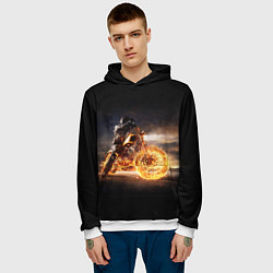 Толстовка-худи мужская Fire racer, цвет: 3D-белый — фото 2