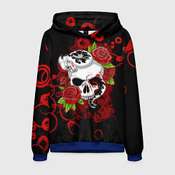 Толстовка-худи мужская Череп и змея, цвет: 3D-синий