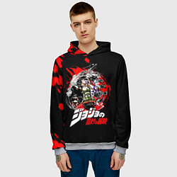 Толстовка-худи мужская JoJo Bizarre Adventure, цвет: 3D-меланж — фото 2
