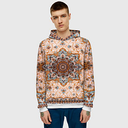 Толстовка-худи мужская Старый ковер, цвет: 3D-белый — фото 2