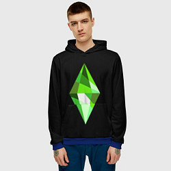 Толстовка-худи мужская The Sims Plumbob, цвет: 3D-синий — фото 2
