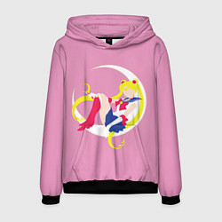 Толстовка-худи мужская Сейлор мун, цвет: 3D-черный