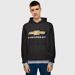 Толстовка-худи мужская CHEVROLET, цвет: 3D-меланж — фото 2