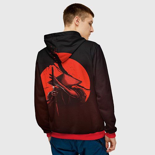 Мужская толстовка Ghost of Tsushima / 3D-Красный – фото 4