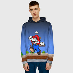 Толстовка-худи мужская Mario, цвет: 3D-меланж — фото 2