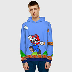 Толстовка-худи мужская Mario, цвет: 3D-синий — фото 2