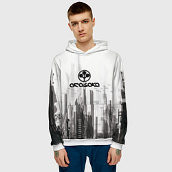 Толстовка-худи мужская Cyberpunk 2077 Arasaka, цвет: 3D-белый — фото 2