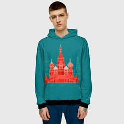 Толстовка-худи мужская Москва, цвет: 3D-черный — фото 2
