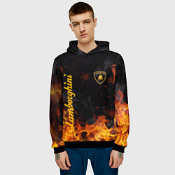 Толстовка-худи мужская LAMBORGHINI, цвет: 3D-черный — фото 2