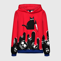 Толстовка-худи мужская WHAT CAT, цвет: 3D-синий