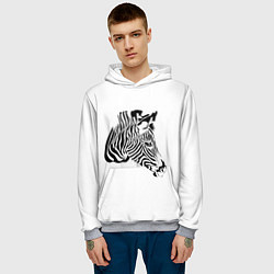 Толстовка-худи мужская Zebra, цвет: 3D-меланж — фото 2