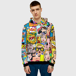 Толстовка-худи мужская Pop Art, цвет: 3D-черный — фото 2