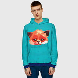 Толстовка-худи мужская Лисичка, цвет: 3D-синий — фото 2
