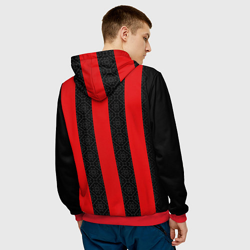 Мужская толстовка AC MILAN 2021 - ДОМАШНЯЯ / 3D-Красный – фото 4