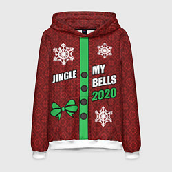 Толстовка-худи мужская Jingle My Bells 2020, цвет: 3D-белый