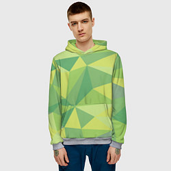 Толстовка-худи мужская Green faces, цвет: 3D-меланж — фото 2