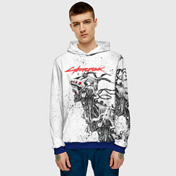 Толстовка-худи мужская CYBERPUNK 2077, цвет: 3D-синий — фото 2