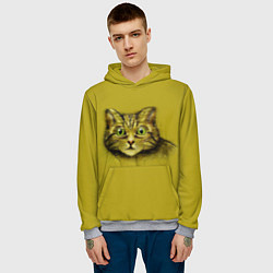 Толстовка-худи мужская Котик, цвет: 3D-меланж — фото 2