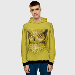 Толстовка-худи мужская Сова, цвет: 3D-черный — фото 2