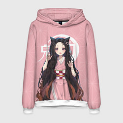 Толстовка-худи мужская Nezuko, цвет: 3D-белый