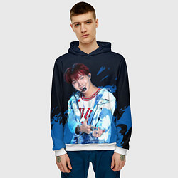 Толстовка-худи мужская BTS, цвет: 3D-белый — фото 2