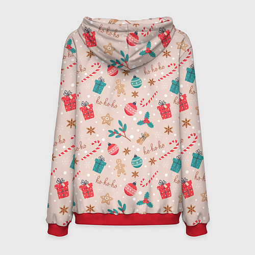 Мужская толстовка Christmas Background / 3D-Красный – фото 2