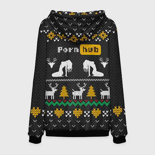 Мужская толстовка Pornhub свитер с оленями / 3D-Черный – фото 2