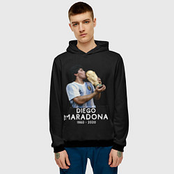 Толстовка-худи мужская Diego Maradona, цвет: 3D-черный — фото 2
