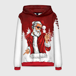 Толстовка-худи мужская Music Santa, цвет: 3D-красный